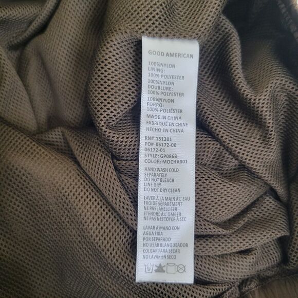 Good American Essential Nylon Jogger Track Pants Mocha Size 1 Pockets Sweatpants - Picture 7 of 12